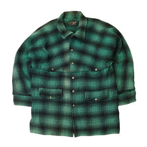 Vintage 50s Aero Brand Green Plaid Wool Mackinaw Hunting Prospecting Jacket Size